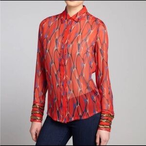 Winter Kate Crinkle Silk Chiffon Blouse